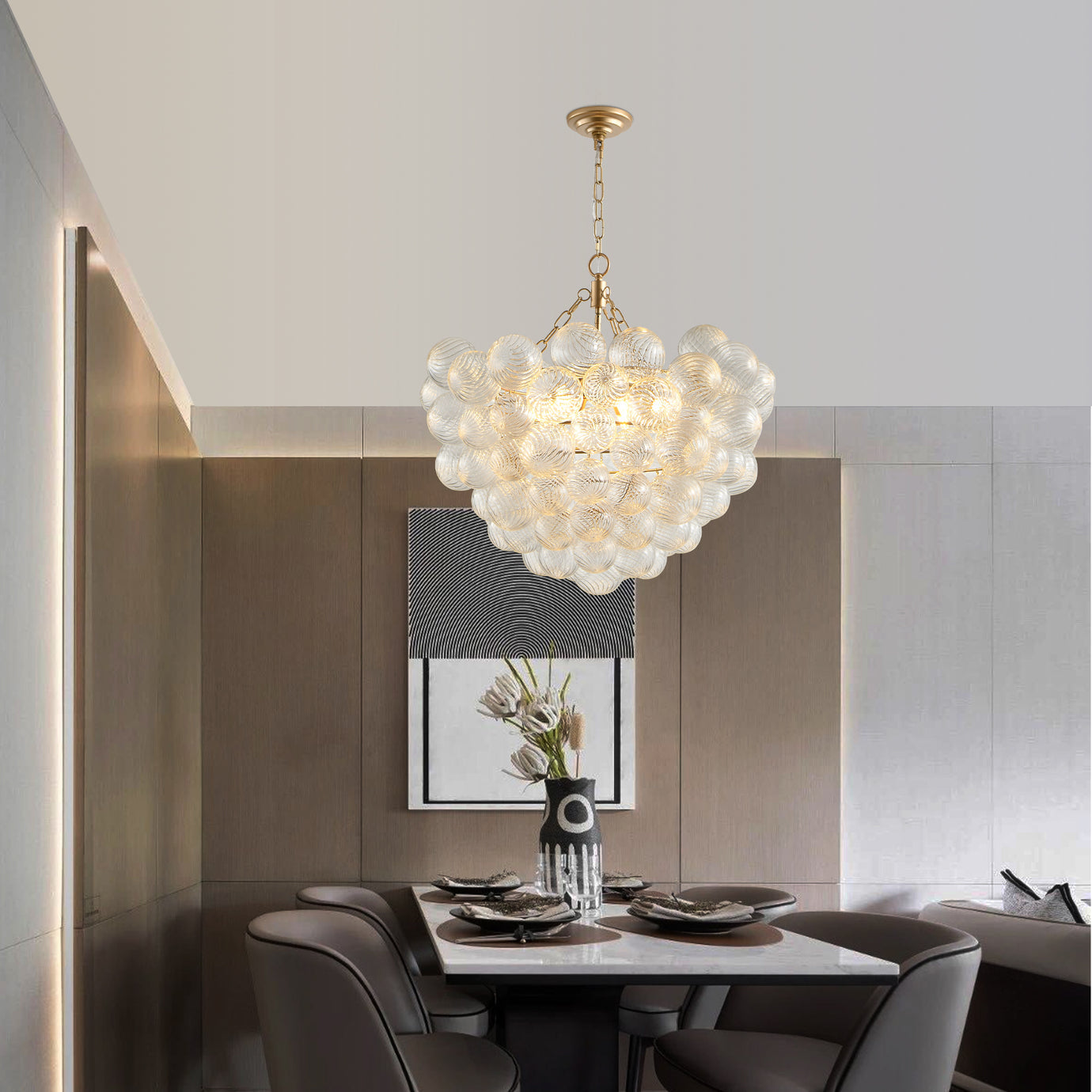 6-Light Golden Globe Chandelier Lighting