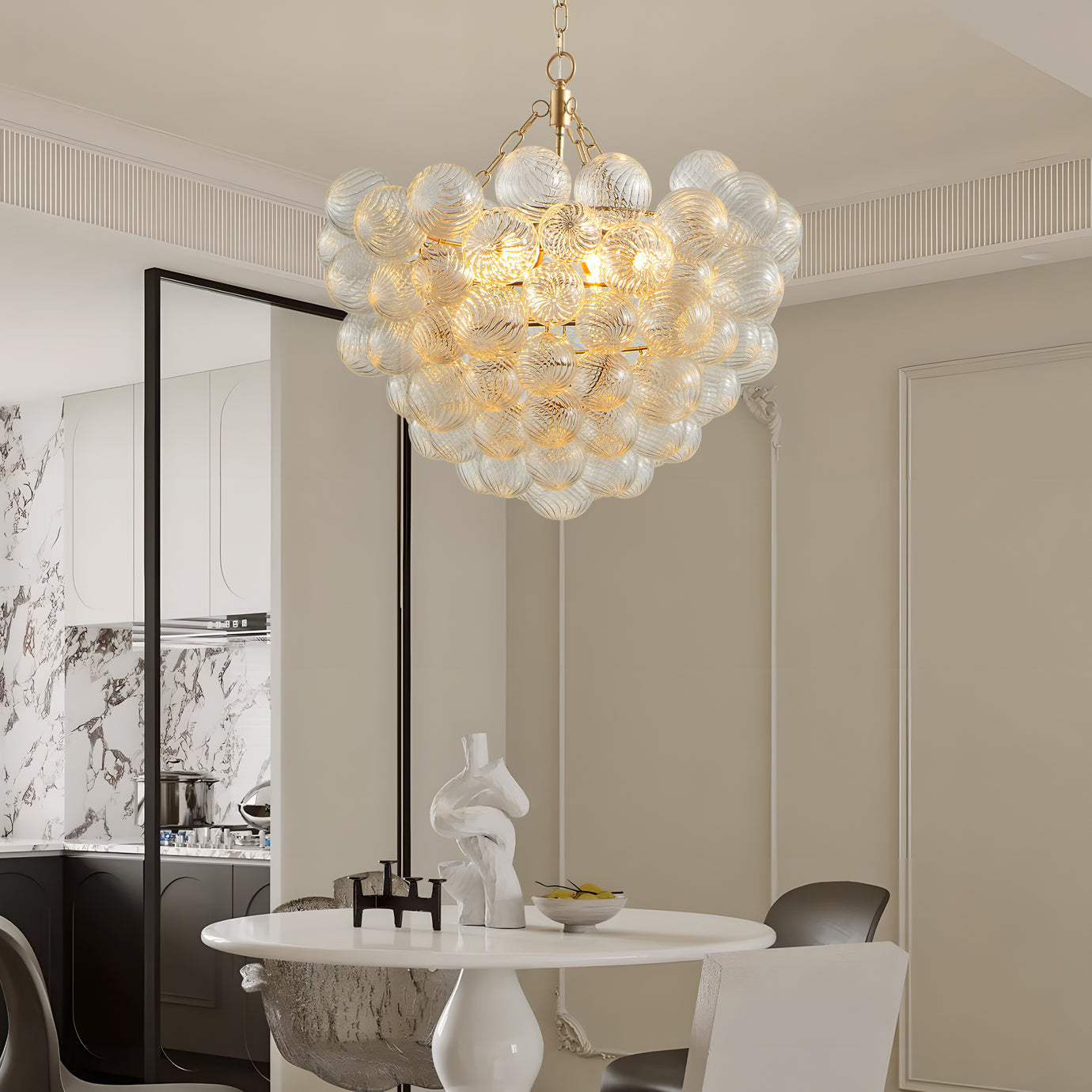 6-Light Golden Globe Chandelier Lighting