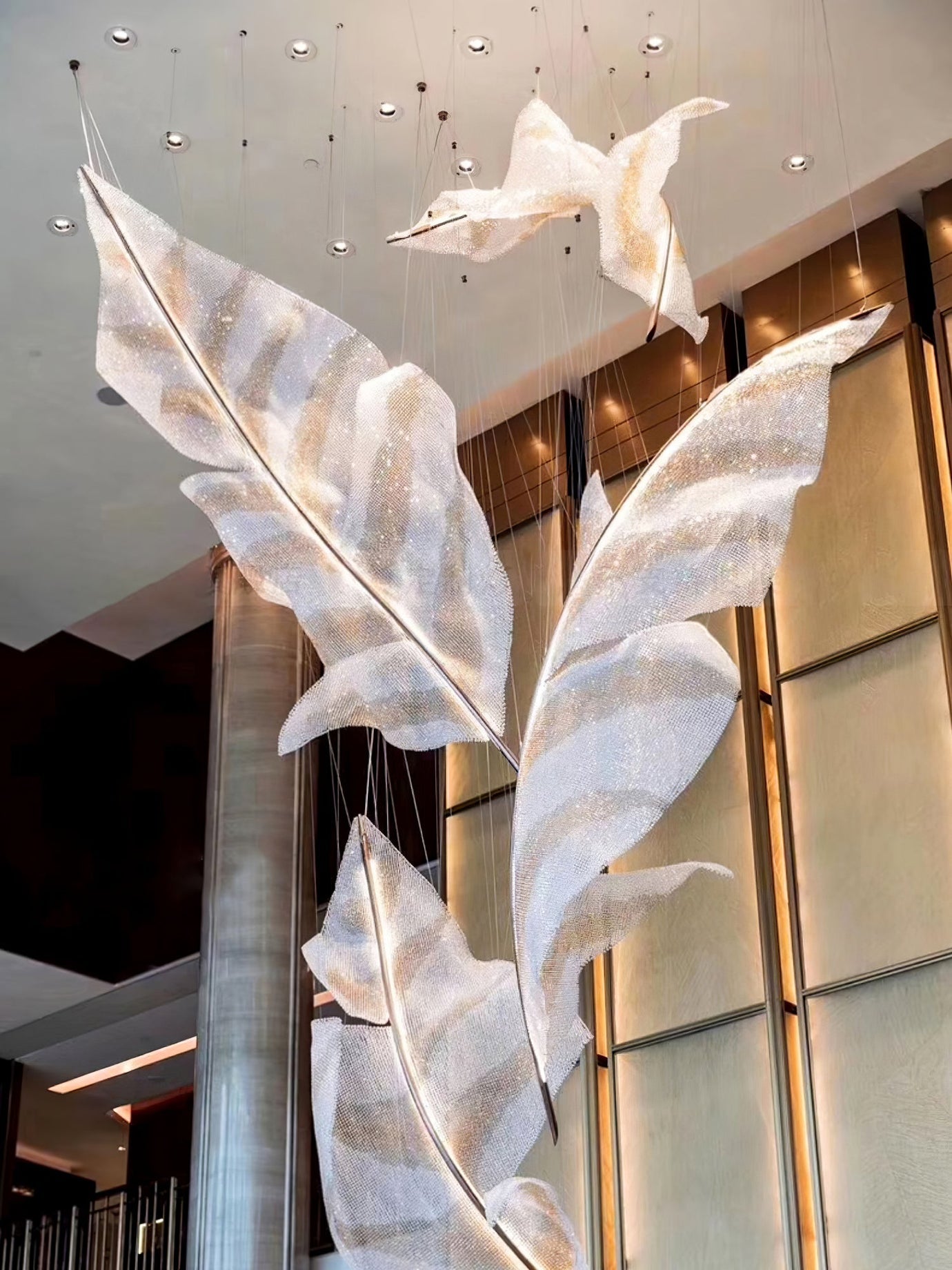 Falling Leaves Glass Chandelier Lighting