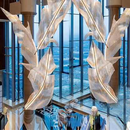 Falling Leaves Glass Chandelier Lighting