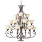 15-Light Bronze Chandelier Lighting
