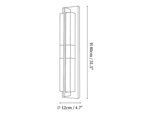 Rectangular Alabaster Brass Wall Sconce Lighting