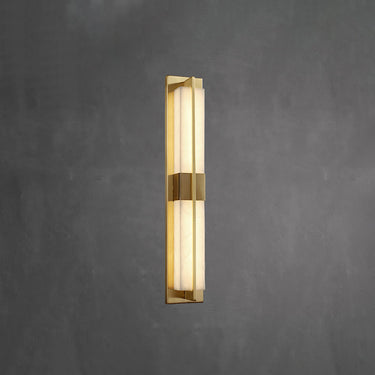 Rectangular Alabaster Brass Wall Sconce Lighting